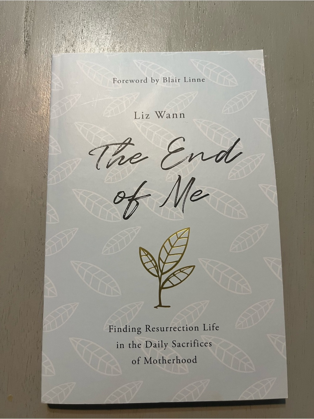 The End of Me Wall Art Print - Light Blue with Gold Leaf